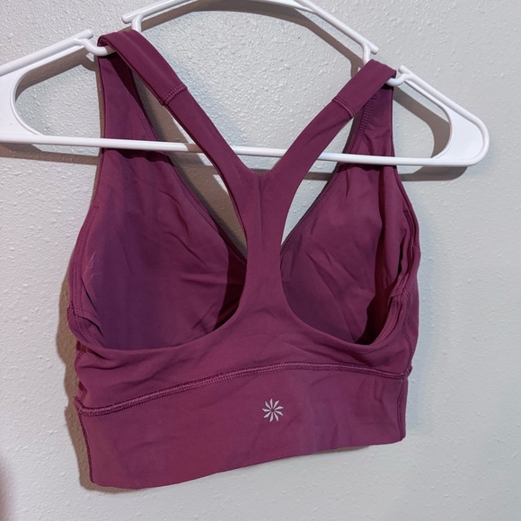 Athleta Mauve Racerback Sports Bra XS Wireless Stretch Pullover berry - Picture 6 of 9